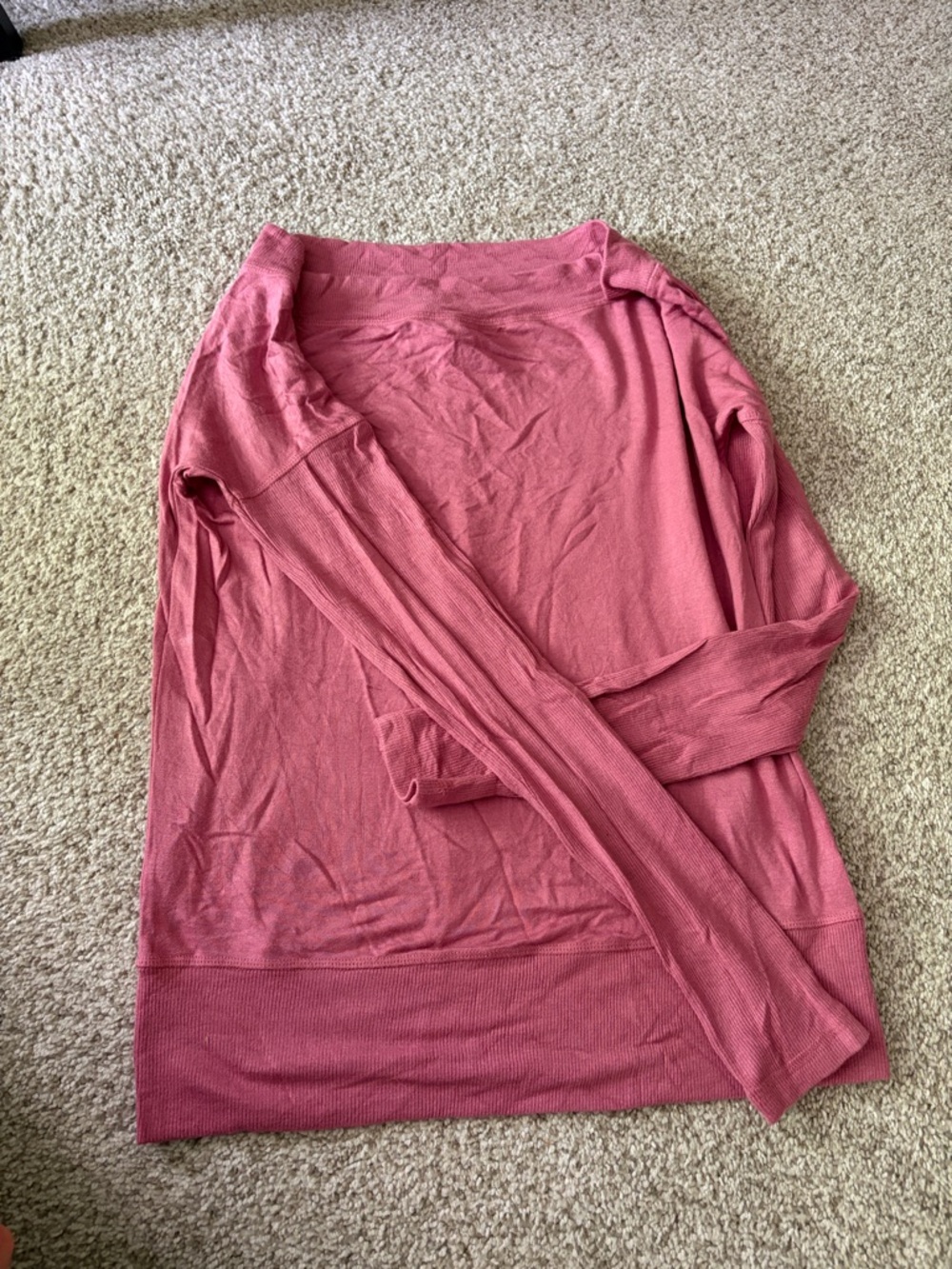 Athleta Off-Shoulder Long Sleeve Top in Dusty Rose